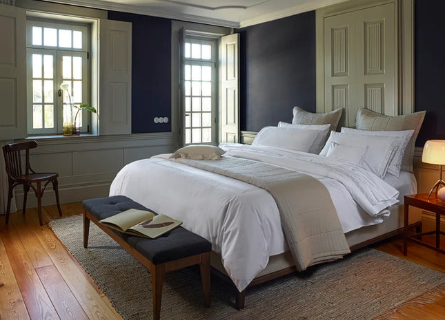 Amalia "Memoria" 400 Thread Count Bed Linen with U shape Embroidery in Champagne