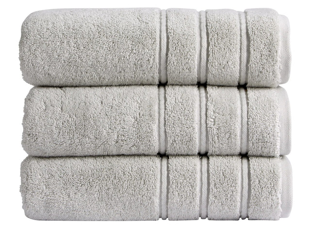 Christy "Antalya" Bath Towels Collection in Lunar (Light Silver)