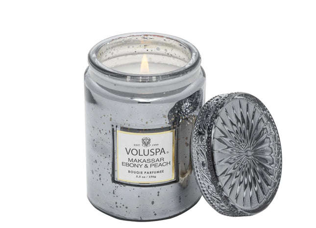 Voluspa "Makassar Ebony & Peach" Candle in Jar