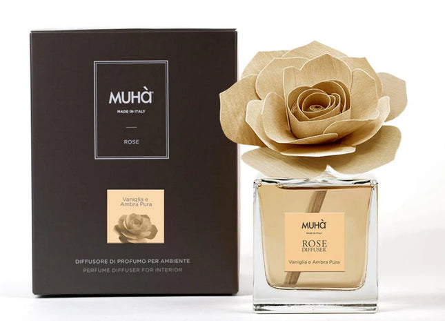 Muha "Vaniglia & Ambra Pura" Rose Diffuser (100ml)