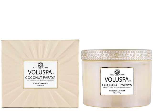 Voluspa "Coconut Papaya" Corta Maison Boxed Glass Candle