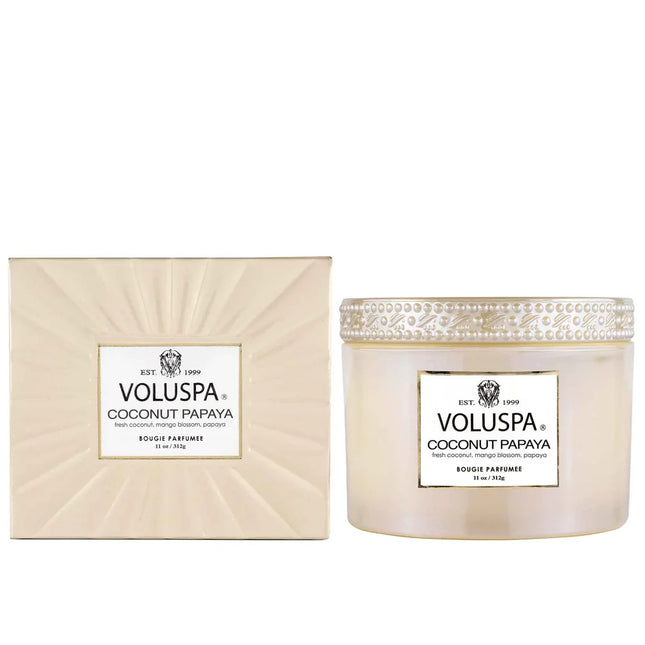 شمعة زجاجية معلبة من "فولوسبا" برائحة جوز الهند والبابايا