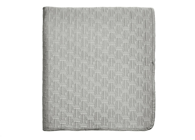 Ted Baker "T" Quilted Bedspread and Pillow Shams in Silver