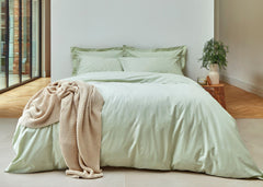 Christy "200TC Organic" Plain Dyed Sheets & Duvet Covers in Sage Green