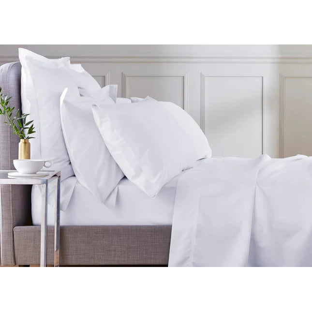 Bedeck of Belfast "1000TC Egyptian Cotton Sateen" Plain Dyed Sheets in White