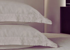 Linen Obsession "LO Anna Embroidery" 500TC Egyptian Cotton Sateen Bed Linen in Ivory