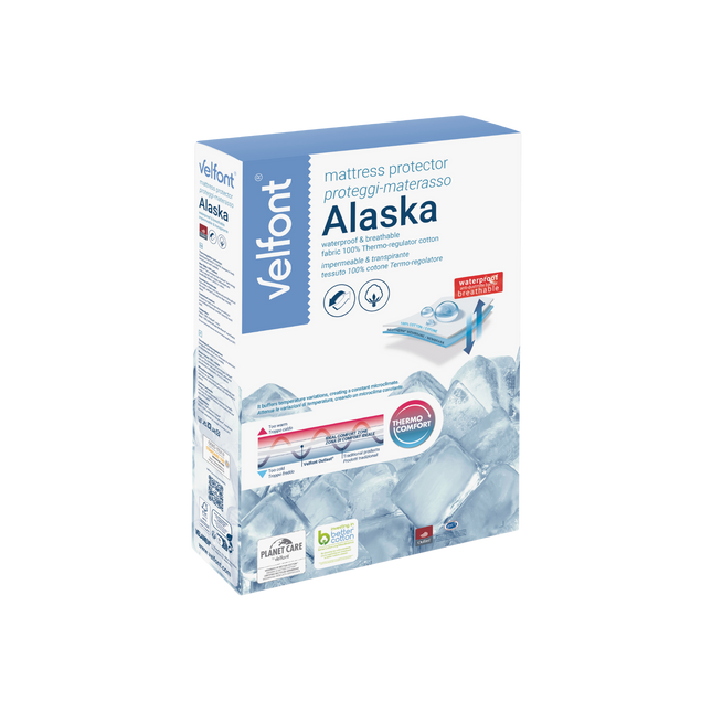 Velfont "Alaska" 100% Thermo-regulating Mattress Protector in White