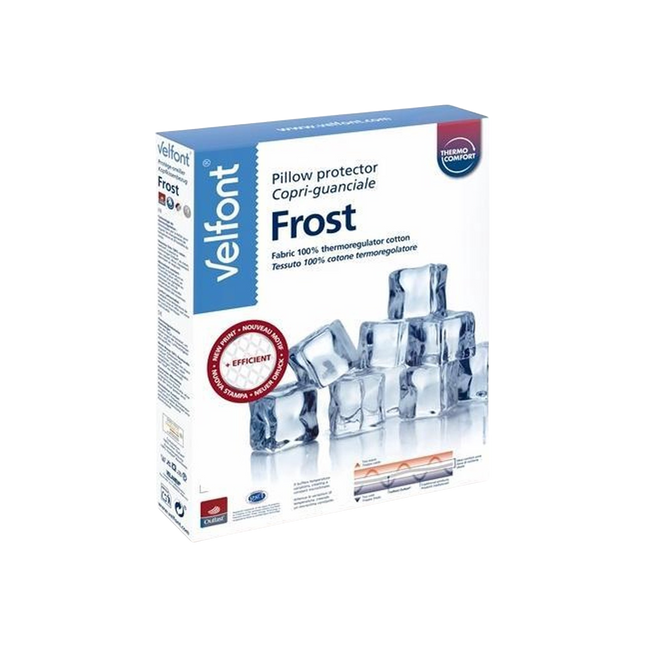Velfont "Frost" 100% cotton Thermo-regulating pillow Protector in White