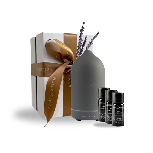 Appellation "Charcoal Diffuser & Calm Collection Oils (3x 10ml)" Gift Set