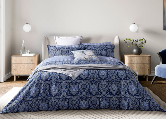 Bedeck of Belfast "Ellis" Duvet Cover Set in Navy Blue