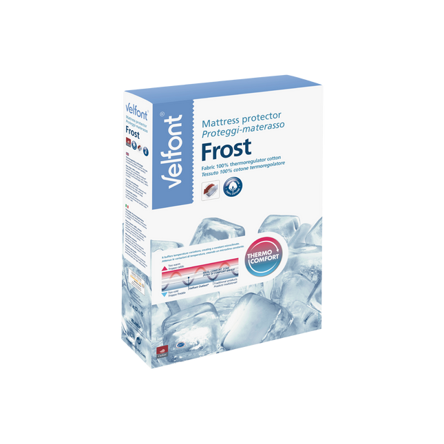 Velfont "Frost" 100% cotton thermo-regulating fabric Mattress Protector in White