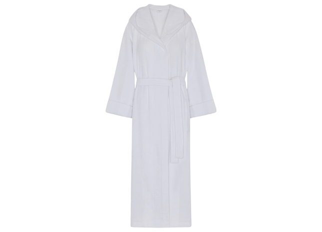 Jasper Conran "Stripe Hooded Robe" in White