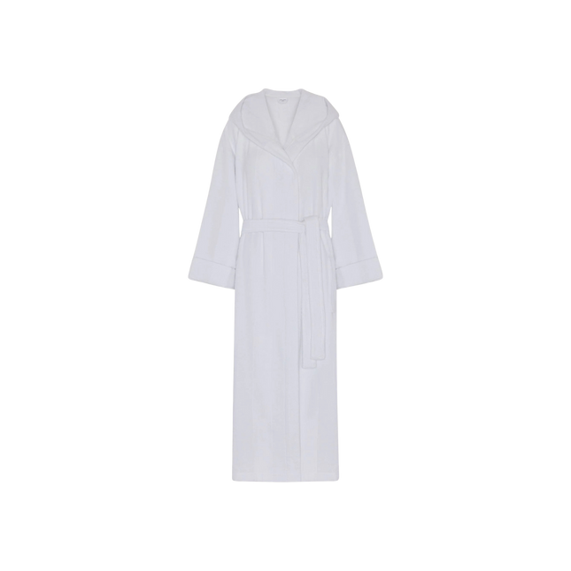 Jasper Conran "Stripe Hooded Robe" in White