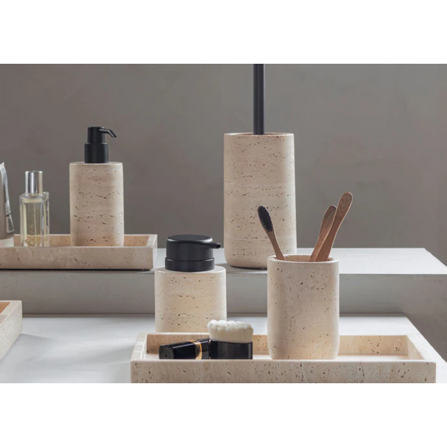 Mette Ditmer "Travertine" Bathroom Accessories in Beige