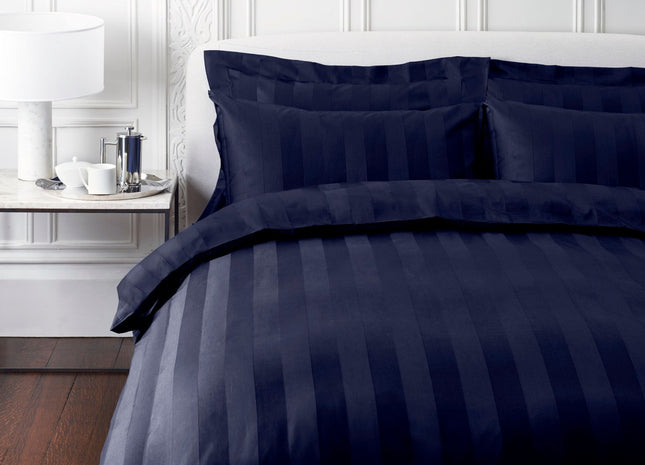 Jasper Conran "Satin Stripe" 500 Thread Count Duvet Cover in Navy