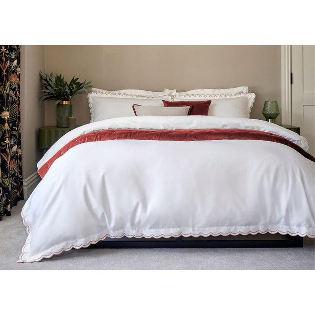 Christy "Scallop Edge" Duvet Cover Sets in Fire