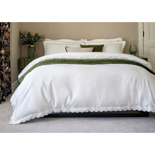 Christy "Scallop Edge" Duvet Cover Sets in Matcha