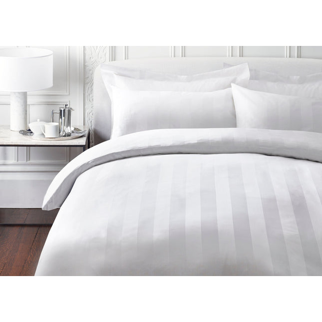 Jasper Conran "Satin Stripe" 500 Thread Count Duvet Cover in White