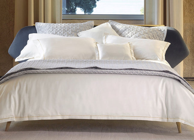 Amalia "Dalia" 800TC Duvet Cover - Cream with Gold Embroidery