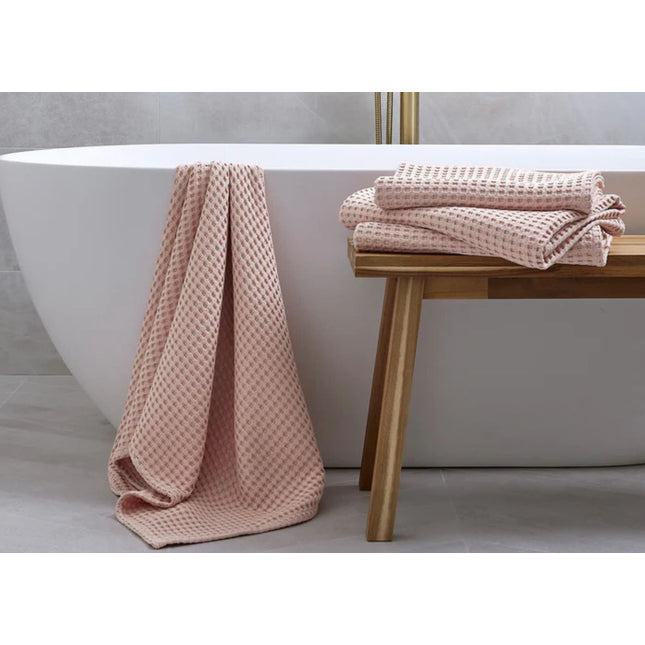 Christy "Waffle" Bath Towel Collections in Blush