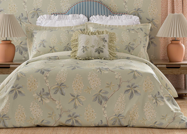 Sanderson "Chestnut Tree" Duvet Cover Set in Grey Blue & Sage