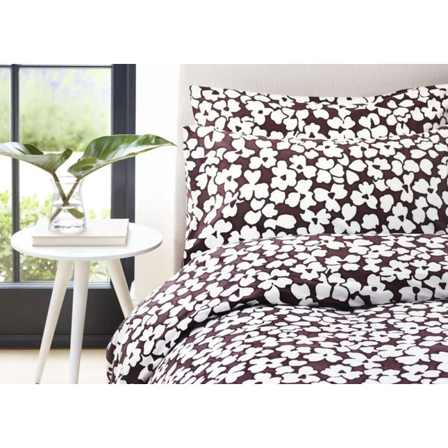 Jasper Conran "Abstract Floral Print" Duvet Cover Set in Chocolate