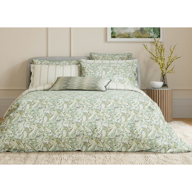 Bedeck of Belfast "Alessie" Duvet Cover and Oxford Pillowcase in Green