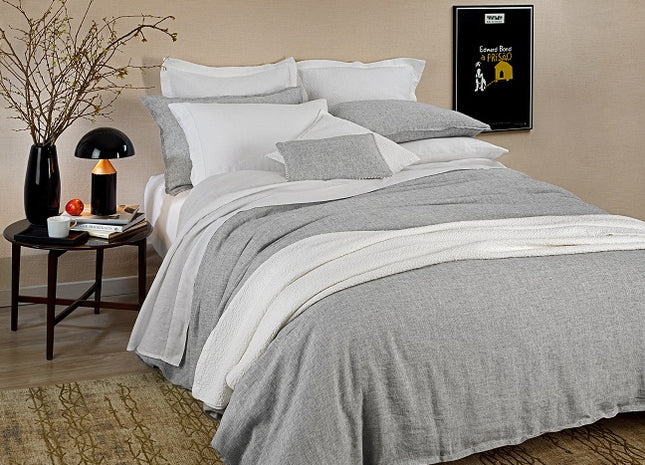 Amalia "Anadia" Yarn-dyed Duvet Cover in Grey