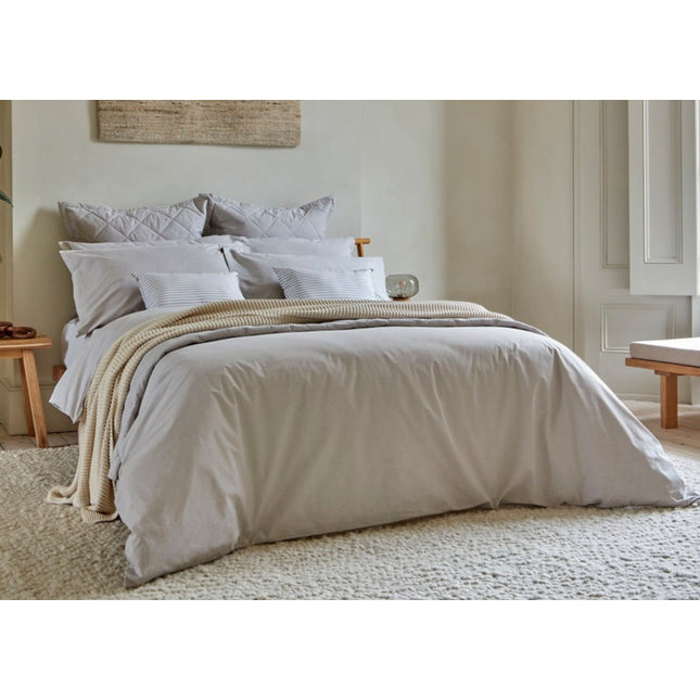 Christy "Stornoway Chambray" Duvet Cover Sets in Stone (Beige)