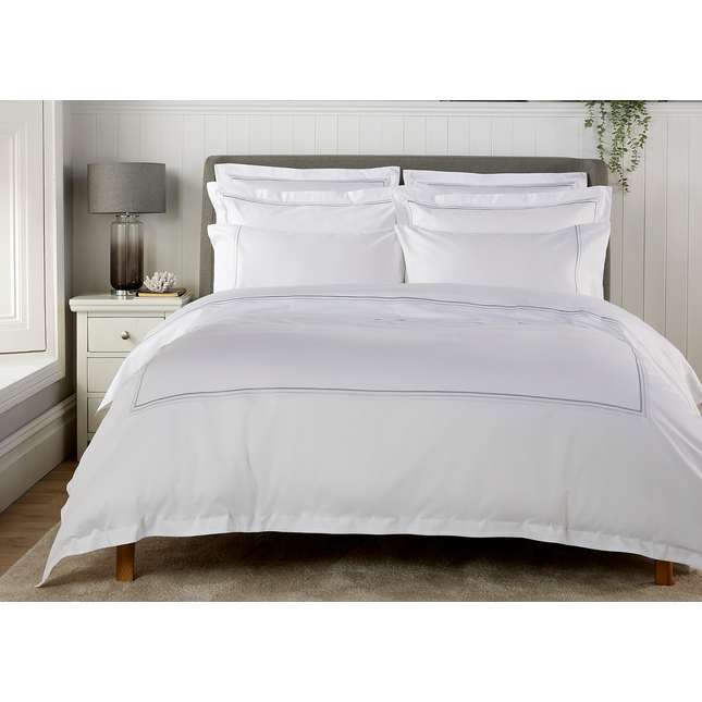 Christy "500TC Luxury Supima" Bed Linen with Duck Egg Triple Embroidery