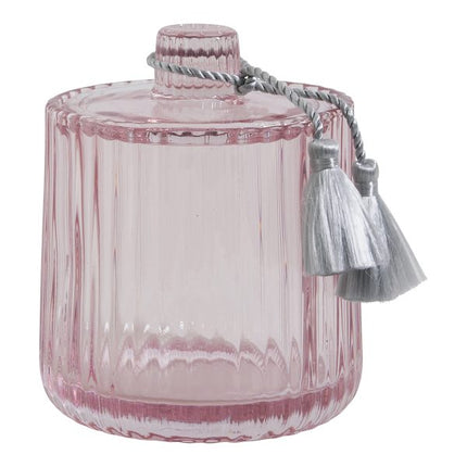 Mathilde "Ribbed Pink Glass" Bathroom Accessories