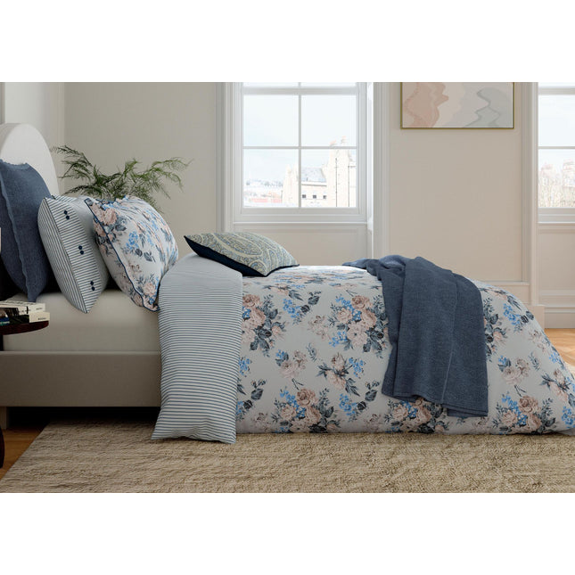 Bedeck of Belfast "Delphine" Duvet Cover and Oxford Pillowcase in Chambray Blue