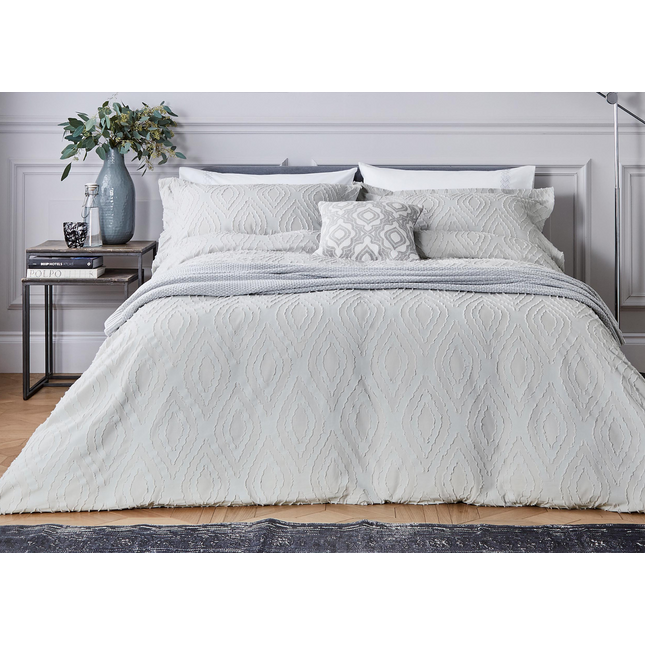 Bedeck of Belfast "Gia" Duvet Cover and Oxford Pillowcase in Silver