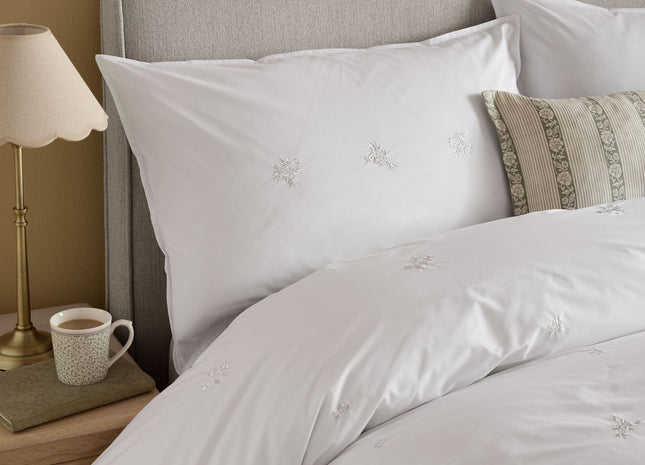 Laura Ashley "Keeleigh Posy" Duvet Cover Set in White