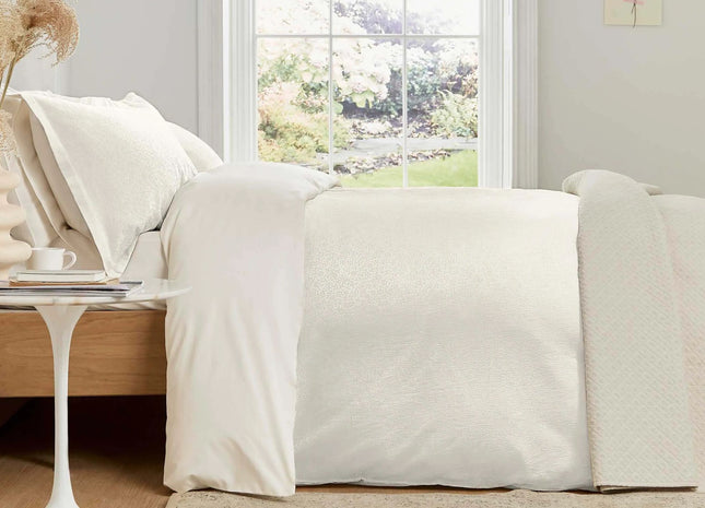 Murmur "Meadow" Jacquard Duvet Cover in Ivory