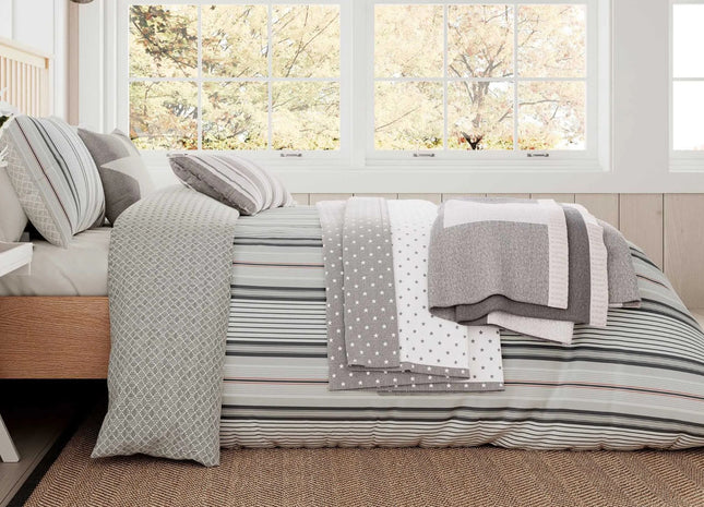 Helena Springfield "LI Nautical Stripe" Duvet Cover Sets in Warm Grey