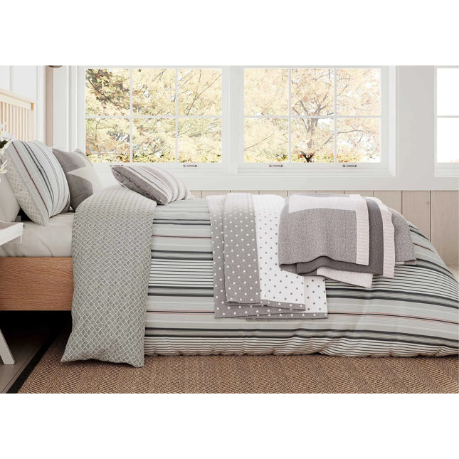 Helena Springfield "LI Nautical Stripe" Duvet Cover Sets in Warm Grey