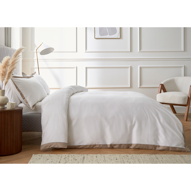 Bedeck of Belfast "Olenna" Duvet Cover Set in Truffle/Chalk