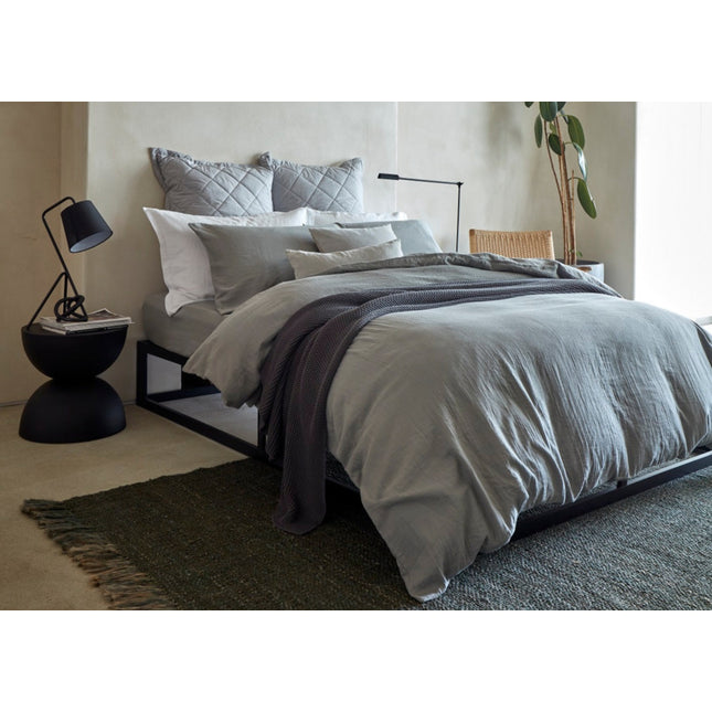 Christy Organic Cotton "Retreat" Plain Dyed Sheets & Duvet Covers in Grey