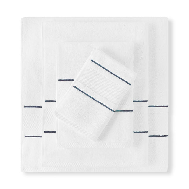 Amalia "Prado" Bath Towels in White Midnight