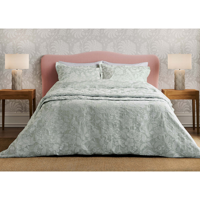 Sanderson "Pyramus" Duvet Cover and Oxford Pillowcase in Aqua