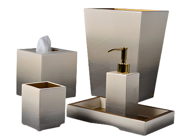 Mike + Ally "Ombre" Bathroom Accessories in Natural & Gold