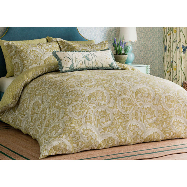 Sanderson "Tila Lime" Duvet Cover Set in Gold
