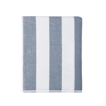 Torres Novas "Gibalta" Beach Towels in White with Stripe in Grey