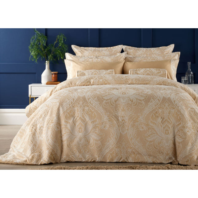 Christy "Fairfield" Jacquard Duvet Cover Sets in Gold