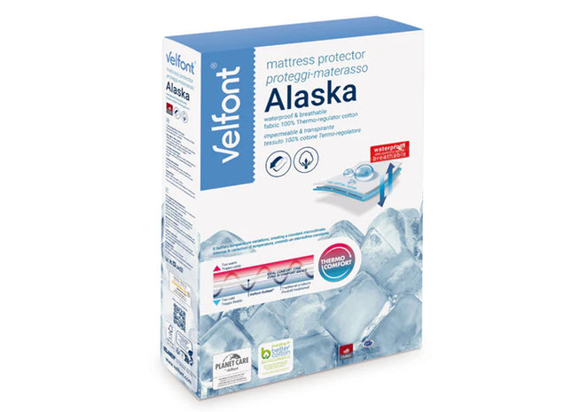 Velfont "Alaska" 100% Thermo-regulating Mattress Protector in White