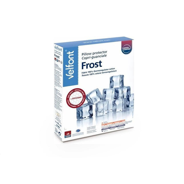 واقي وسادة منظم للحرارة من Velfont "Frost" مصنوع من القطن بنسبة 100% باللون الأبيض