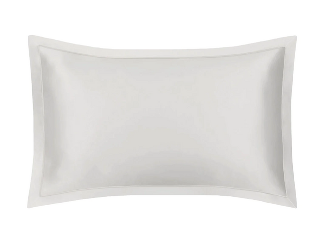 Mayfairsilk "Mulberry Silk" Oyster Grey Oxford Pillowcase with Piping