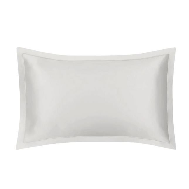 Mayfairsilk "Mulberry Silk" Oyster Grey Oxford Pillowcase with Piping