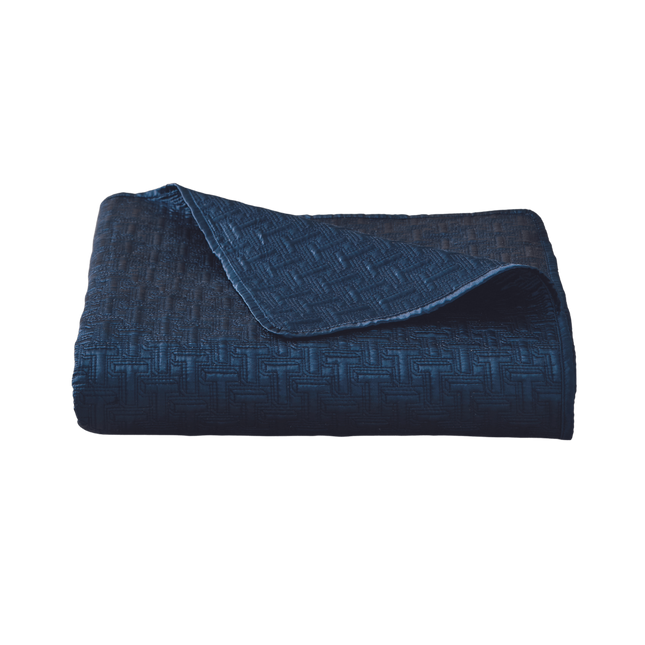 Ted Baker "T" Quilted Bedspread and Pillow Shams in Navy